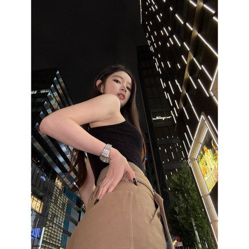 林悠 毛乎乎透视m1u马海毛吊带 ala工装裤