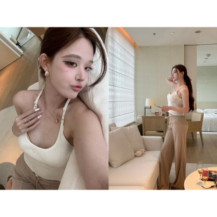 coug先锋未来感浅灰米定染松弛长裤 林悠