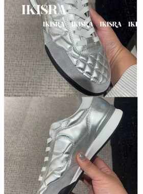 Annie Nie 新款26A菱格系带德训鞋平底休闲运动鞋