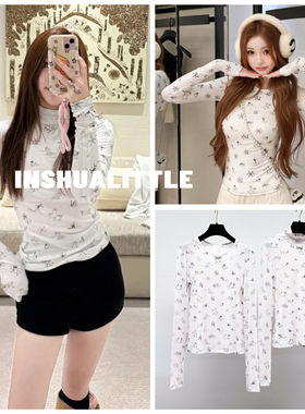 Annie Nie3.25/ 近期爆火！新款圆领高领满印长袖T恤 女士打底衫