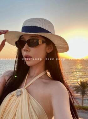 25FW复古方框墨镜太阳眼镜女