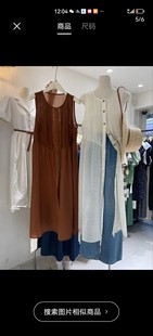 单排扣无袖 夏季 压褶长款 设计感小众薄款 连衣裙女休闲百搭长裙 新款