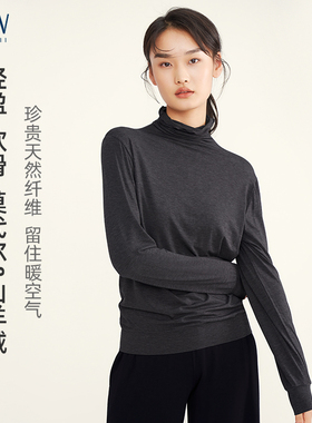 STW高领秋衣女保暖内衣单件上衣薄款秋冬内搭可外穿莫代尔打底衫