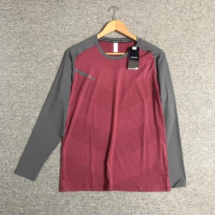 健身长袖速干衣阳离子弹力修身跑步训练夜跑休闲拼接袖CROSSFIT