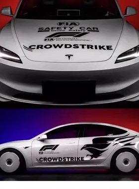 适用于特斯拉Model车贴拉花ModelY 安全车贴纸焕新3装饰贴画彩条