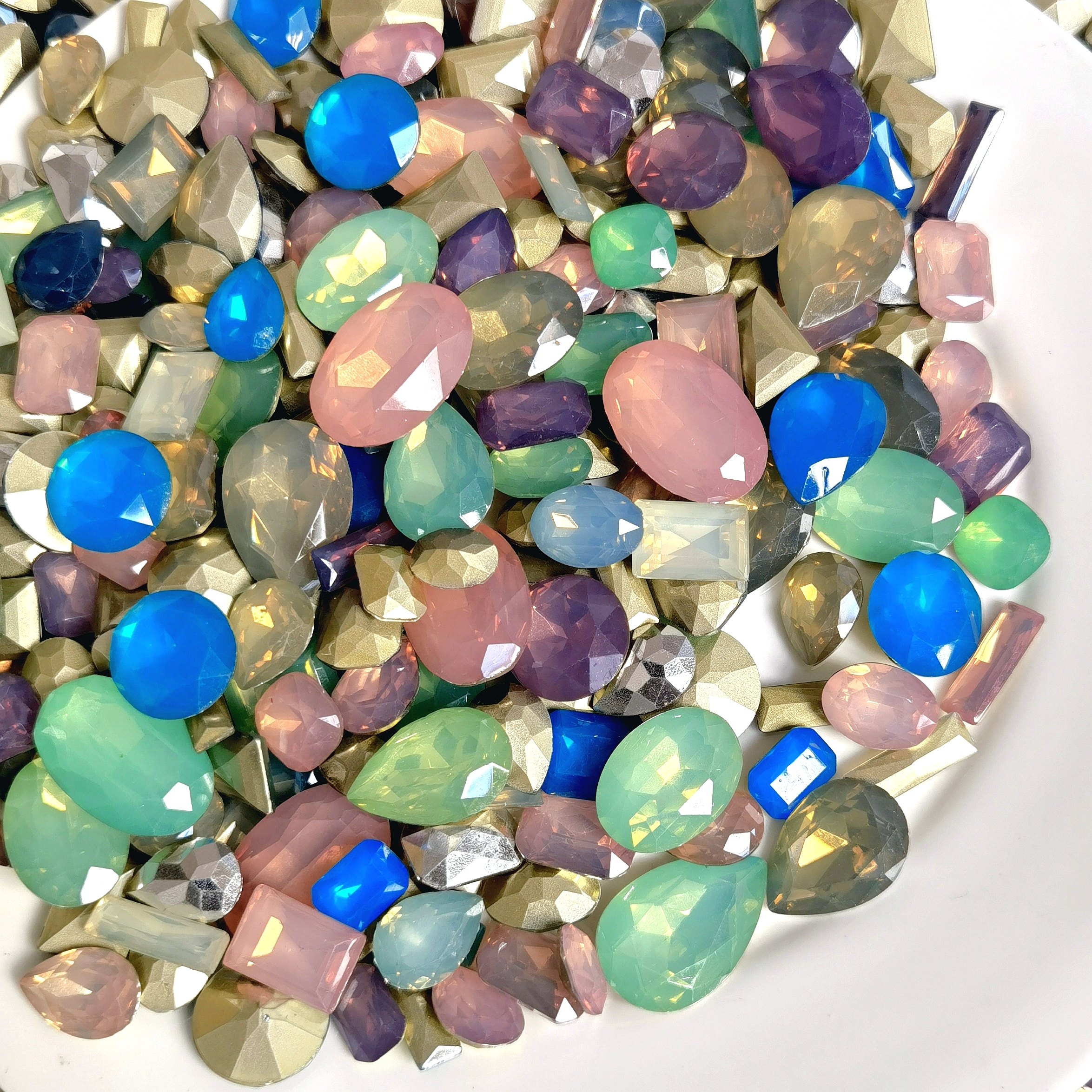 半斤 多形状大小号塑料蛋白尖底钻手工diy饰品补钻点钻材料奶油钻