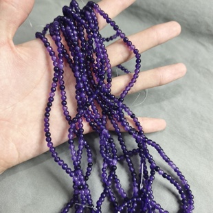 s98 4.5mm紫色玛瑙石珠子随机一条