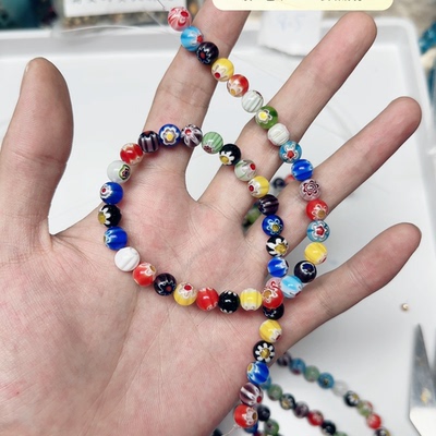 128混色卡8千花琉璃珠一条