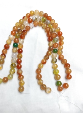 s106 12mm红色系冰裂玛瑙石珠子随机一条