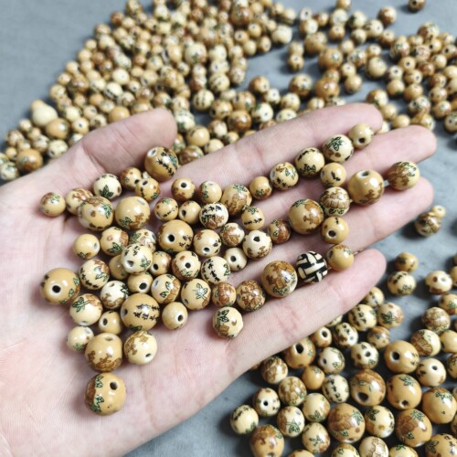 m689 6-13mm古风陶瓷印花珠子一斤