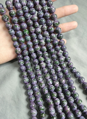 s181 12mm紫色凤尾琉璃珠一条
