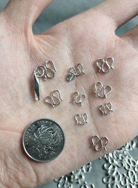 904 亮银纯铜M扣项链扣头一包约150-160个