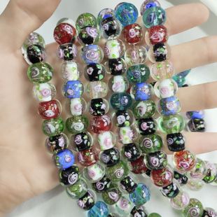 110卡11x15轮胎行内花琉璃珠随机一条