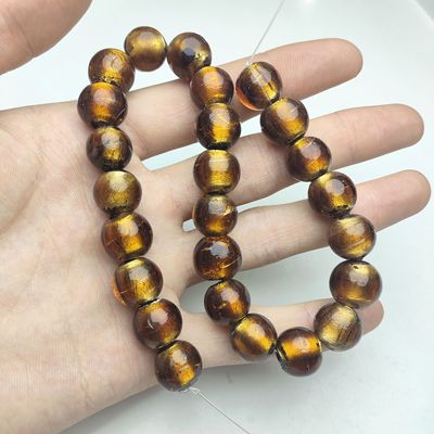 S53卡13-14罐银棕色玻璃珠一条