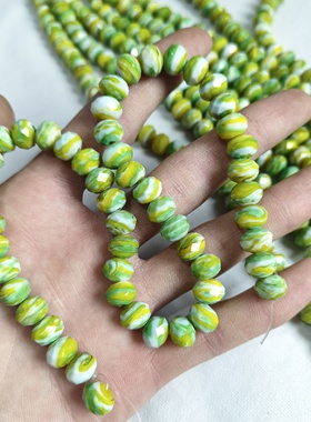 s02 10mm黄绿色琉璃水晶一条