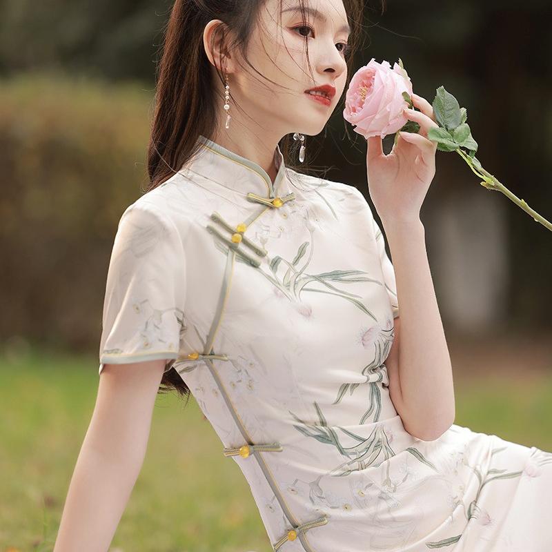 海派旗袍2025新款新中式气质改良春夏日常可穿连衣裙少女年轻款图片