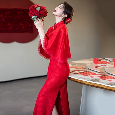 订婚礼服红色小香风套装女春夏2026超火穿搭一整套高级感两件套裙