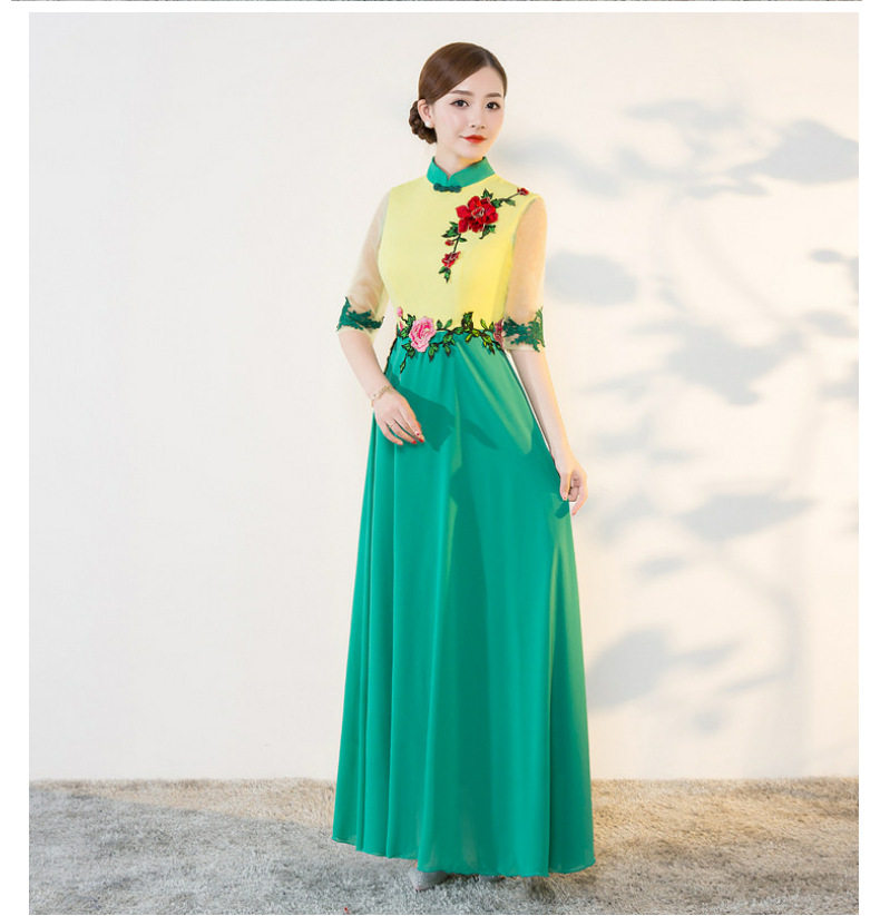 唱歌演出服女礼服独唱红歌大合唱团体晚礼服长裙气质舞台女士歌唱