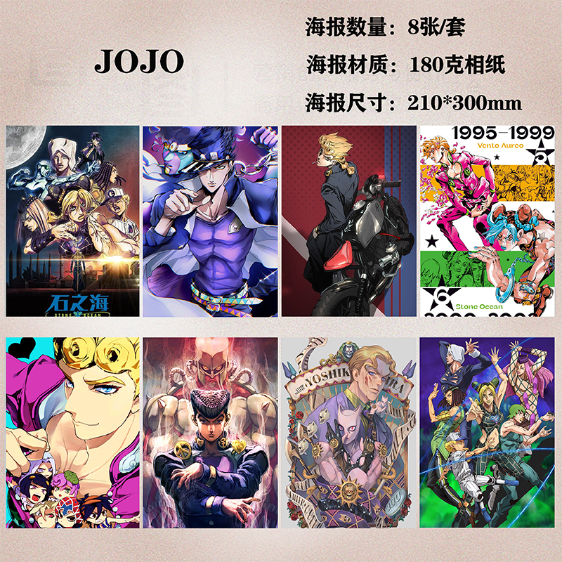JOJO动漫海报周边宿舍房间卧室挂画墙贴装饰画海报定制