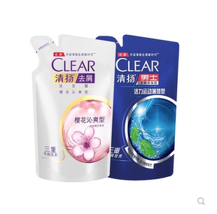 清扬洗发水男士专用袋装去屑止痒控油活力运动薄荷型补充装200g