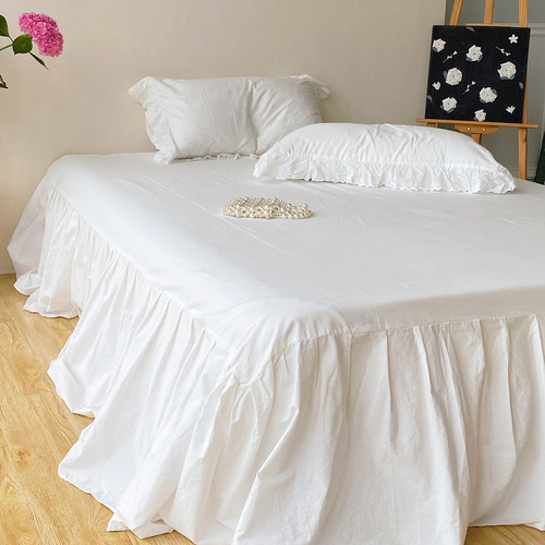 法式浪漫白色全棉单床裙