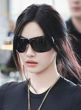宁艺卓同款大框无框墨镜女高级感Y2K辣妹凹造型老钱风太阳眼镜潮