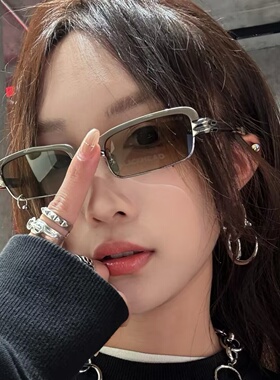 2026新款赛博朋克个性方形太阳眼镜男高智感时髦Y2K凹造型墨镜女