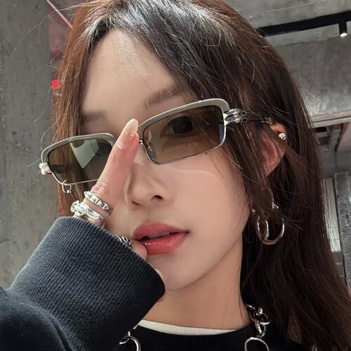 2026新款赛博朋克个性方形太阳眼镜男高智感时髦Y2K凹造型墨镜女