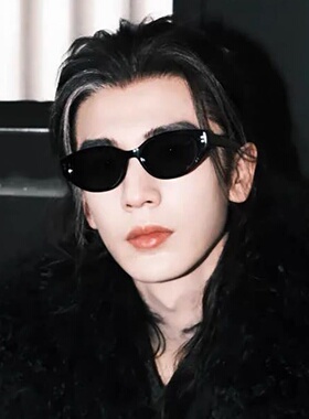 张凌赫同款复古猫眼墨镜男痞帅高级感黑色偏光防紫外线太阳眼镜女