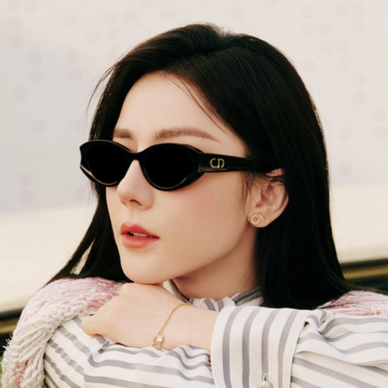 迪丽热巴同款墨镜复古椭圆形高级感太阳眼镜防紫外线遮阳女潮小脸