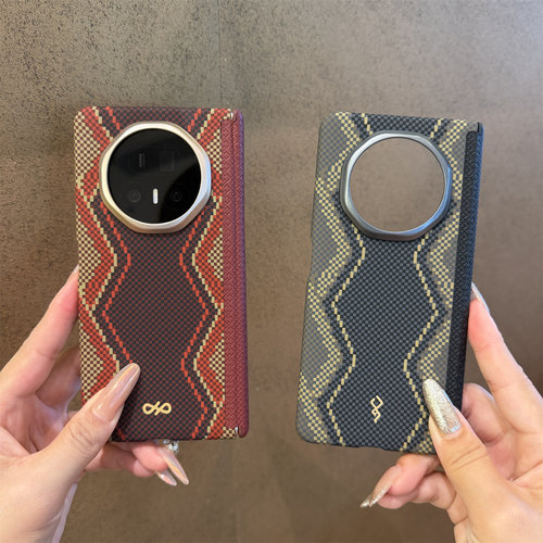 适用荣耀magicv3手机壳中轴全包magic vs3超薄磁吸凯夫拉纹magicv5外壳高级感权杖magicv6带中轴防摔v5保护套
