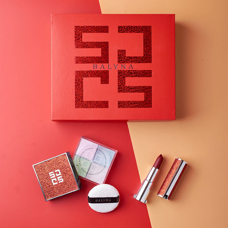 贝琳娜云雾定妆蜜粉网红散粉定妆粉女防水防汗不脱妆口红套盒便携