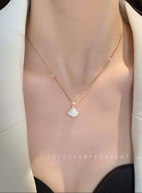 扇形项链钛钢女轻奢小众高级