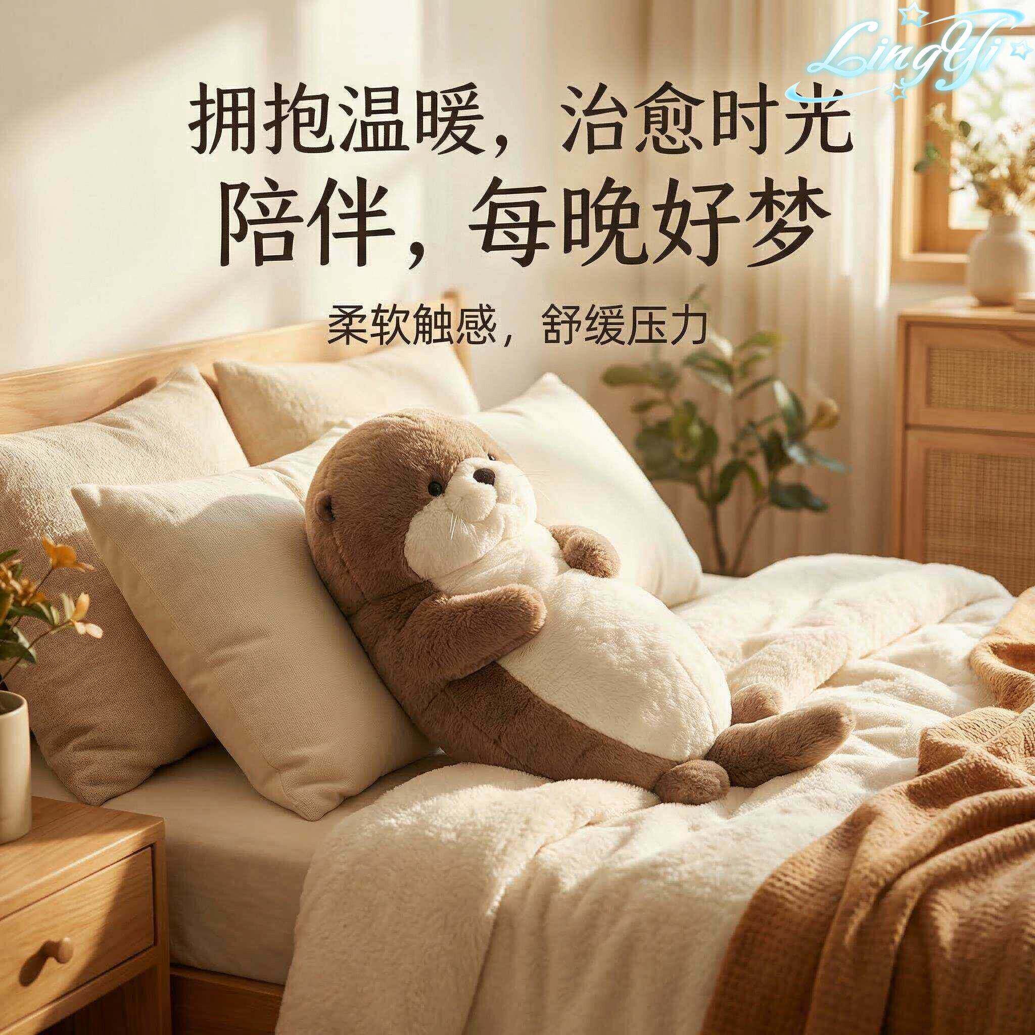 抱枕2026新款可爱毛绒超软海豹玩偶靠枕女生床上睡觉安抚卡通公仔
