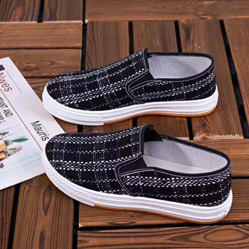 2026牛筋底韩版春夏季学生鞋休闲布鞋老北京一脚蹬女士低帮网红鞋