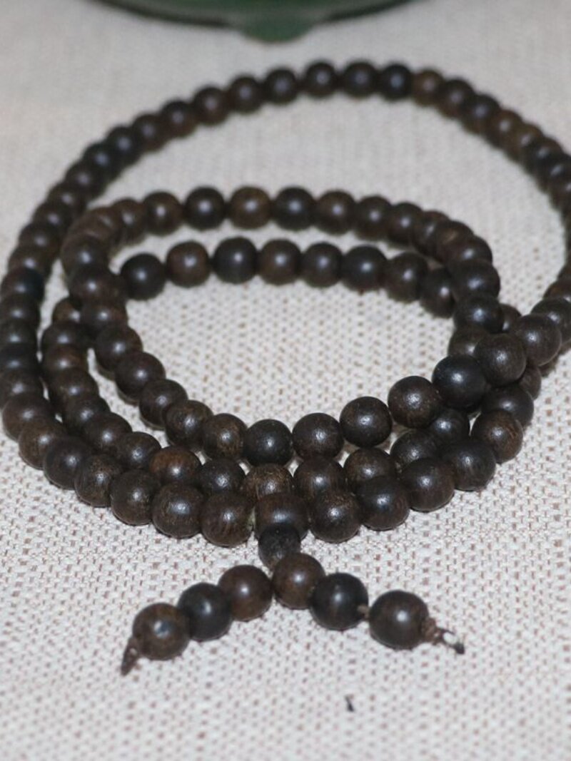 정통 베트남 HUIAN 천연 오래된 소재 침향 부처님 비즈 팔찌 108개 8MM 남성과 여성 스타일 충실도