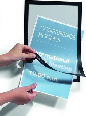 DURABLE德国杜拉宝 黑色A3磁性贴磁性标志框磁性文件展示夹2个装