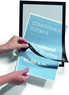 DURABLE德国杜拉宝 黑色A3磁性贴磁性标志框磁性文件展示夹2个装