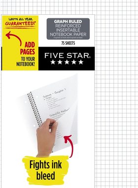 MEAD 17018 美德FIVE STAR美式方格三孔活页纸27.9X21.5cm