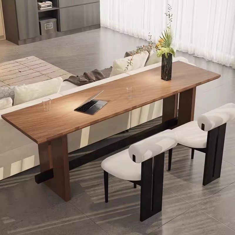 侘寂风实木书桌客厅办公桌简约沙发后长条桌可定制家用双人写字桌,住宅家具,书桌,淘宝优惠券,粉丝福利购,淘宝优惠卷