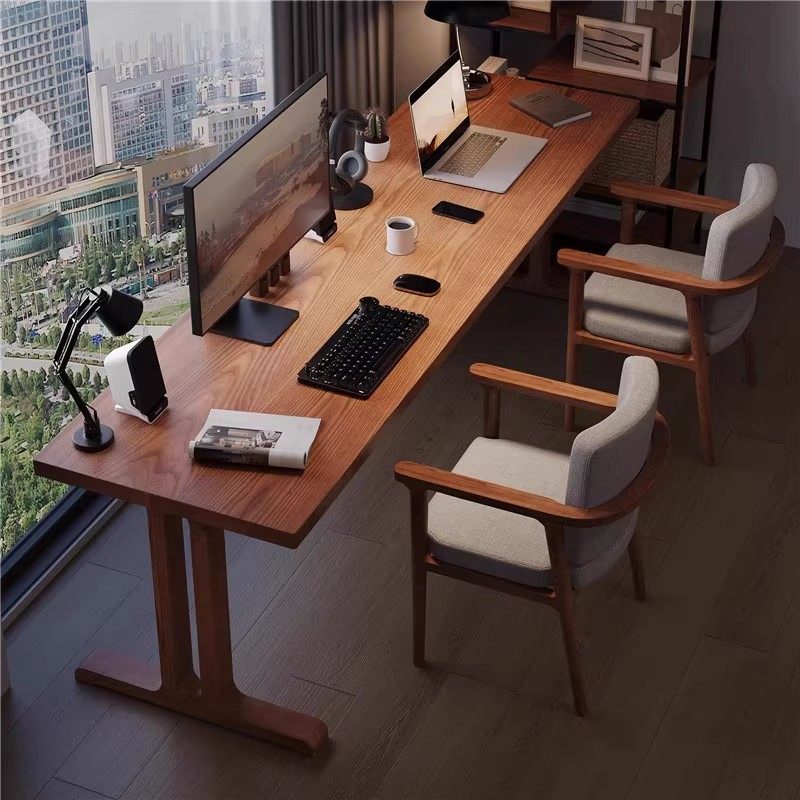 双人实木书桌简约北欧可定制