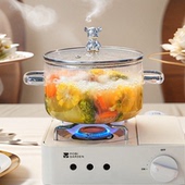 高硼硅耐热小熊型奶锅玻璃锅双耳锅可明火汤锅泡面锅电陶炉炖锅