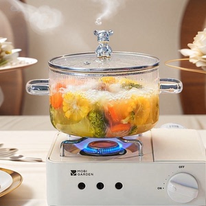 高硼硅耐热小熊型奶锅玻璃锅双耳锅可明火汤锅泡面锅电陶炉炖锅