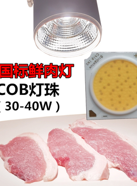 新国标鲜肉灯生鲜灯LEDCOB灯珠芯片面光源轨道灯射灯灯芯灯片35W