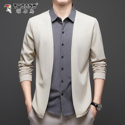 啄木鸟中年男士新款长袖针织开衫