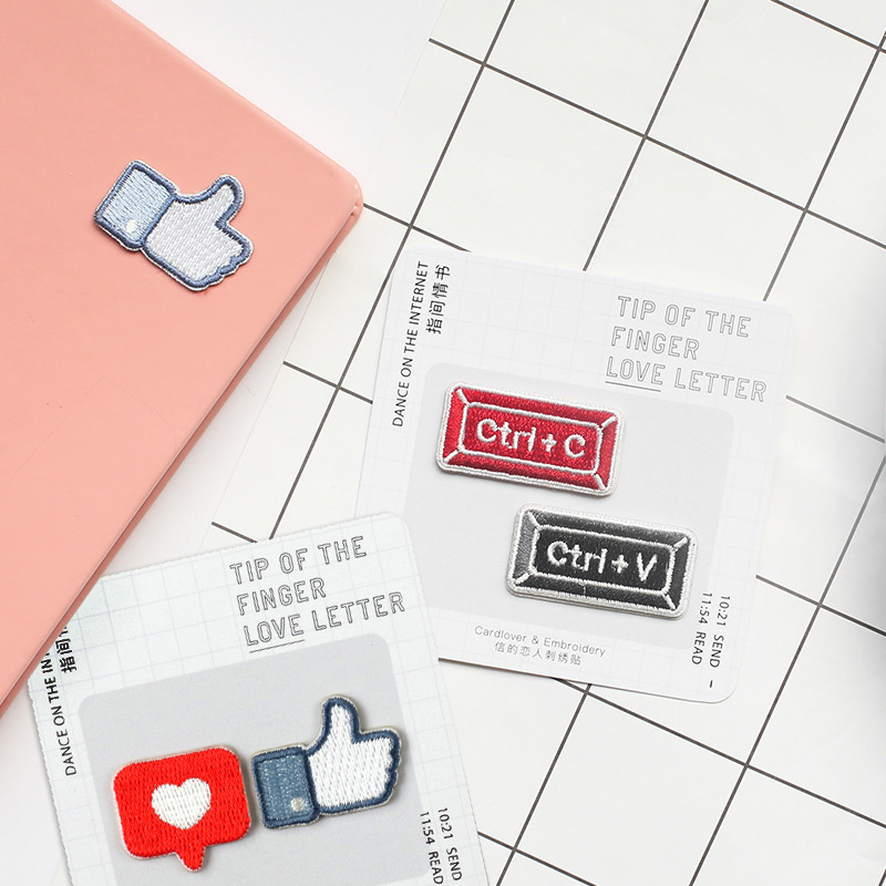 卡通情书diy甜甜圈手机刺绣贴