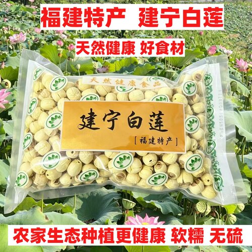 2026年新货天然福建手工建宁莲子去心无芯特级带心白莲子干货500g