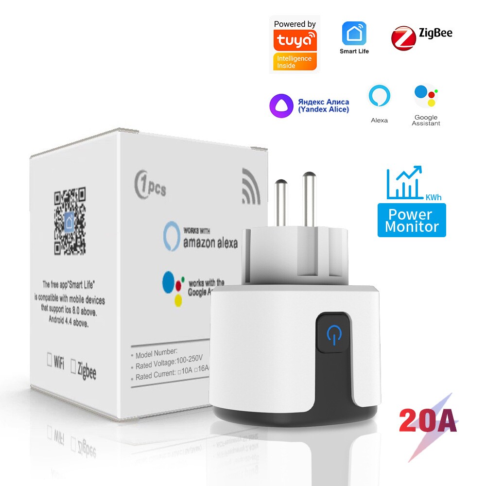涂鸦zigbee智能插座欧法规通用产品涂鸦app带计电量中继功能tuya