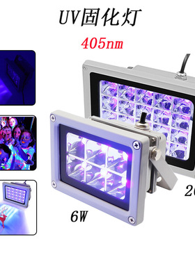 UV胶固化灯小型固化设备led室内灯具灯405nm紫外线油墨投光灯