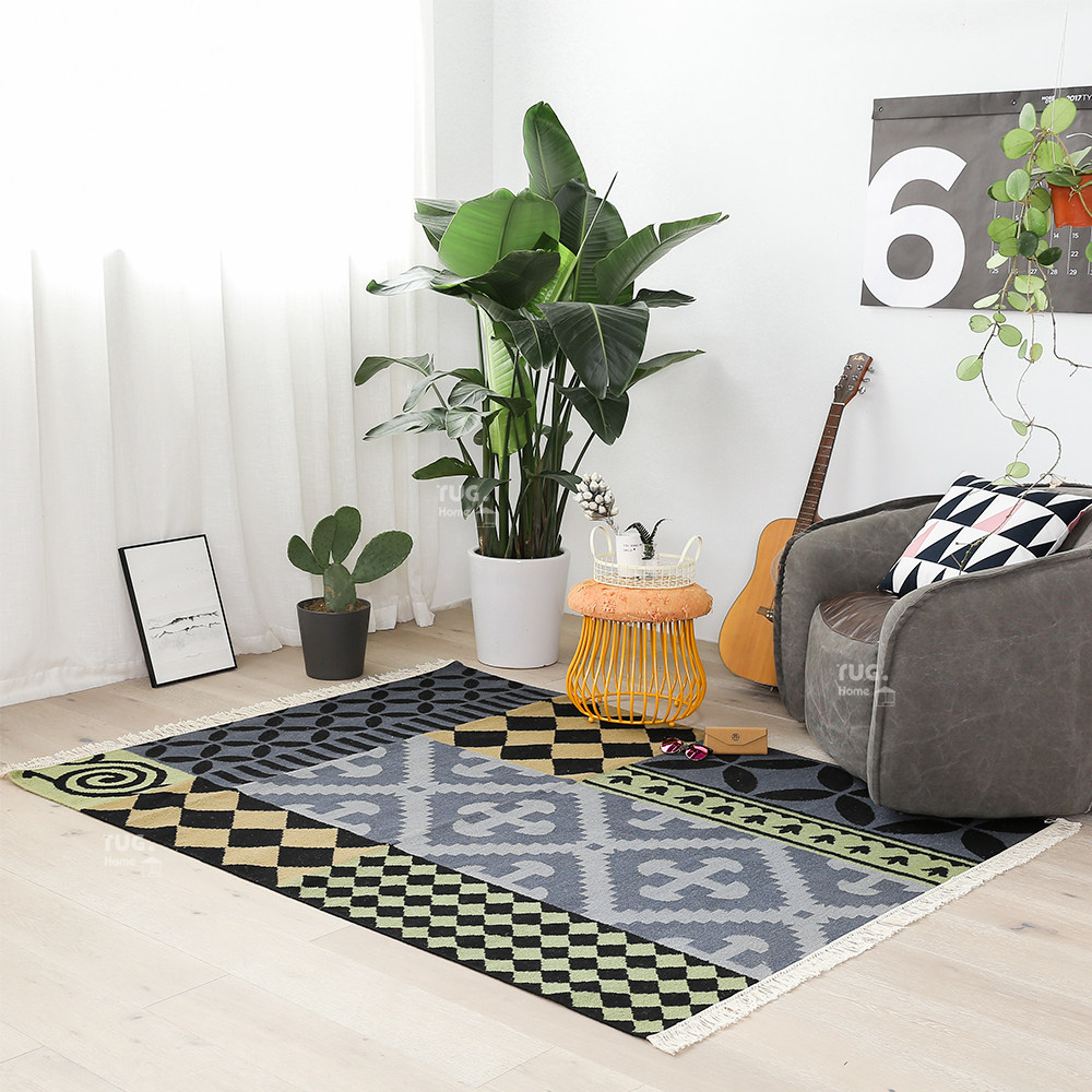 印度进口羊毛手工编织深色地毯现代简约客厅卧室沙发茶几床边地毯在类目 居家布艺, 地毯中 - 来自Buy2taobao.com提供专业的淘宝代购服务